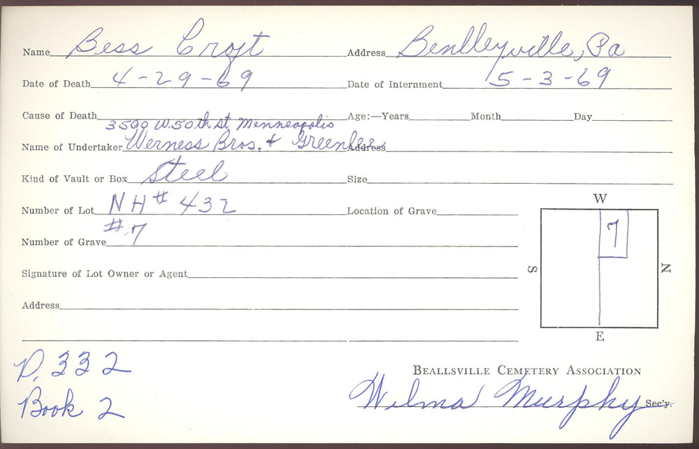 burial card